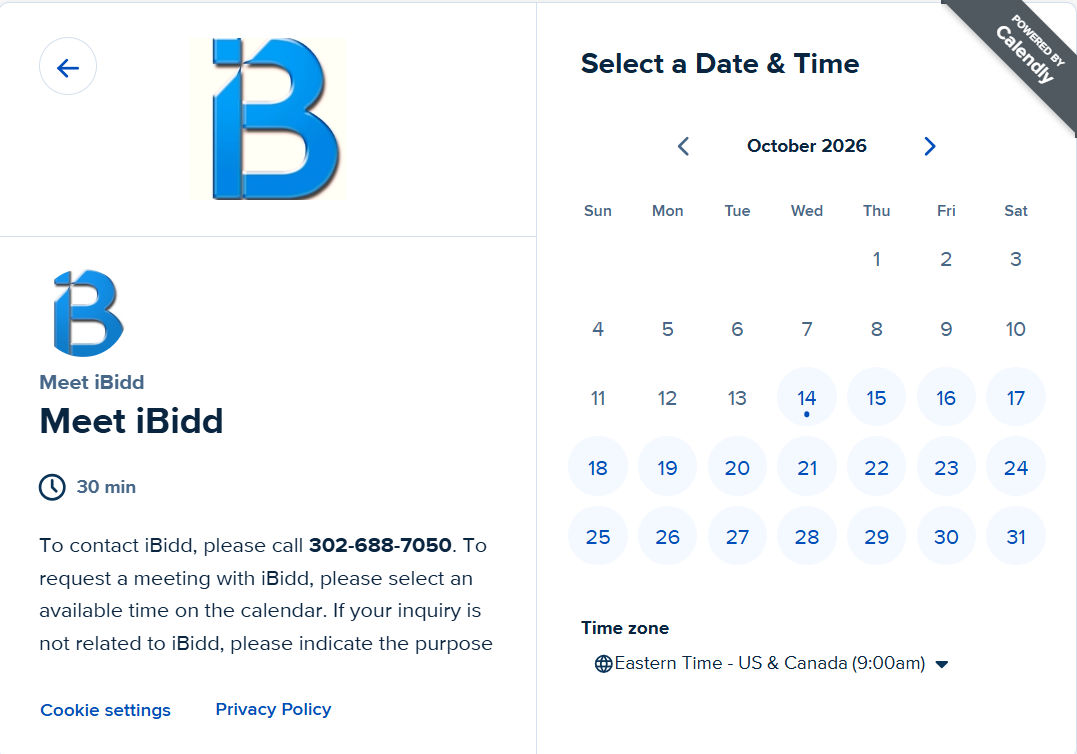 Click date to Schedule a call or meeting