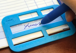 7) Signature Guide - This Signature Guide assists users with writing their signature and initials on a line.